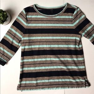 J. Crew Tops - EUC JCrew reverse jacquard stripe pop-over J. Crew Tops - EUC JCrew reverse jacquard stripe pop-over